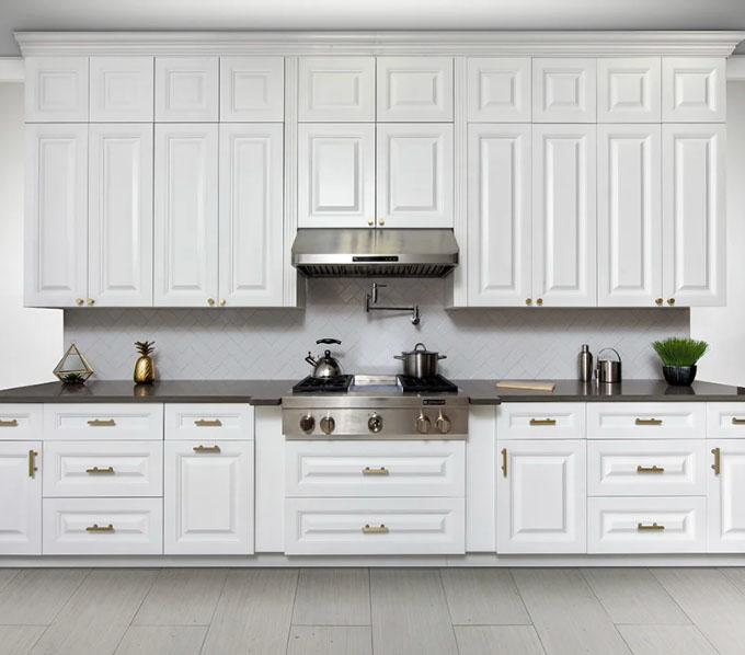 Kitchen Cabinet Kings quality cabinets on display in a kitchen.