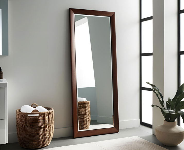 Bathroom floor mirror.