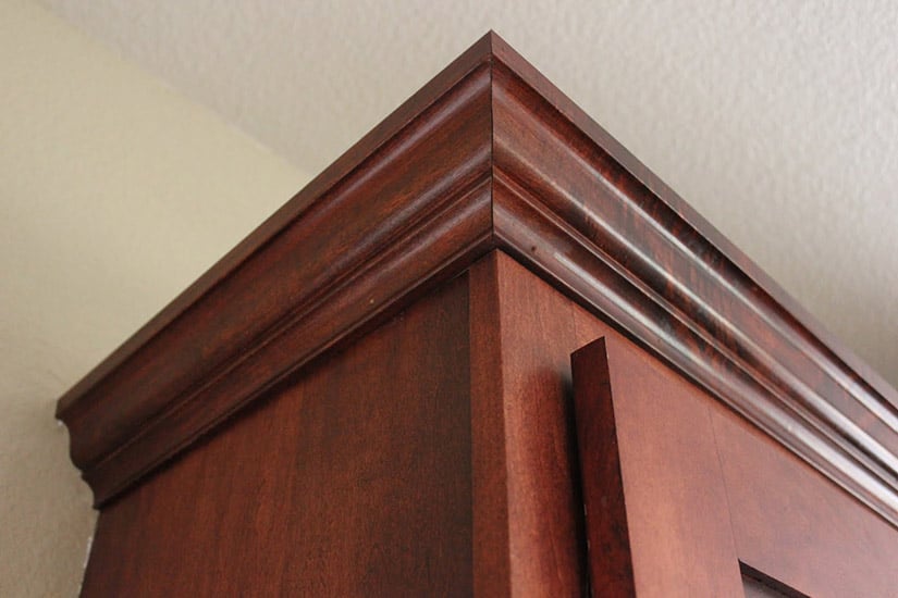 Install Crown Molding On Kitchen Cabinets, How To Attach Cabinet Trim
