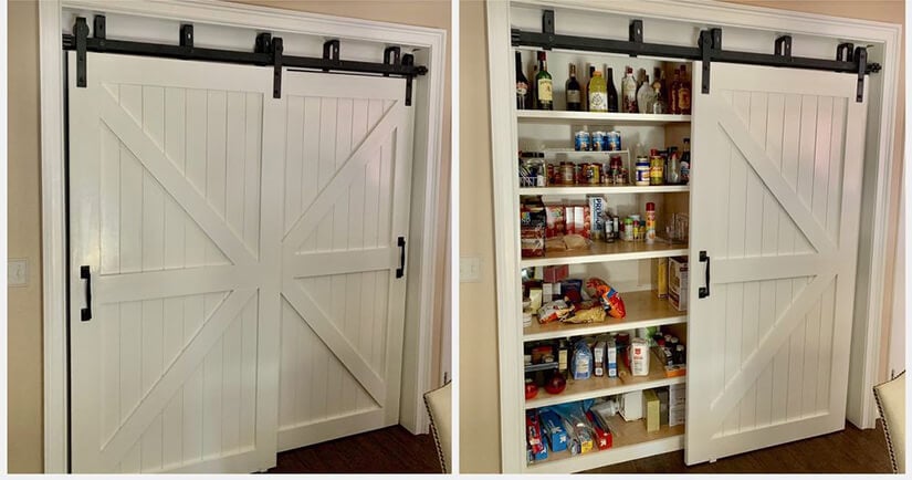 9 Classic Farmhouse Pantry Ideas, White Double Door Pantry Cabinet