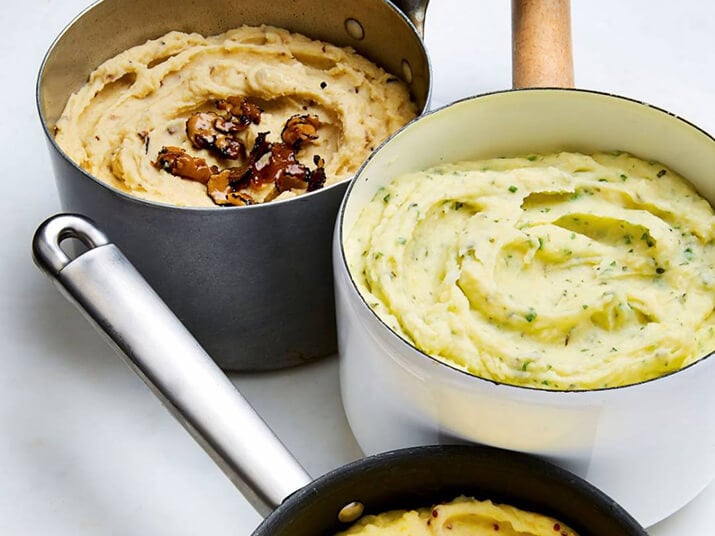 Gordon Ramsay's decadent mashed potatoes in three varieties.