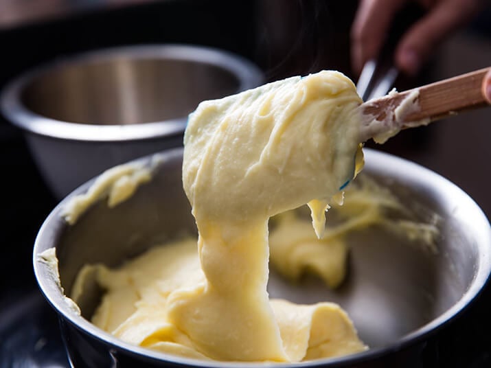 Gummy mashed potatoes that have been overmixed.