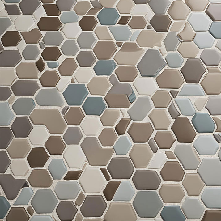 Hexagon shower floor tile.
