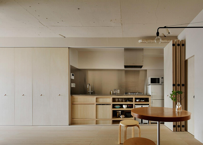 Compact kitchen in Japanese apartment