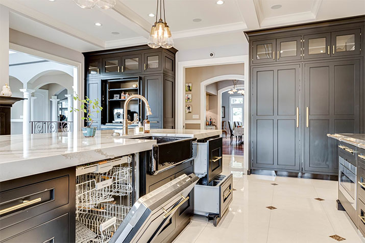 Kitchen with a Dual Dish-wash options with a full size dishwaser and a double dish-wash drawer.
