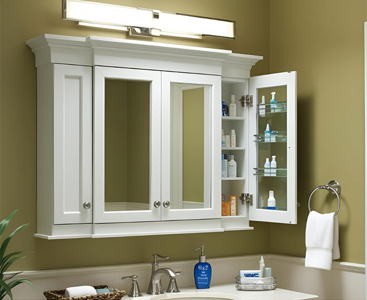 Medicine cabinet bathroom mirror.