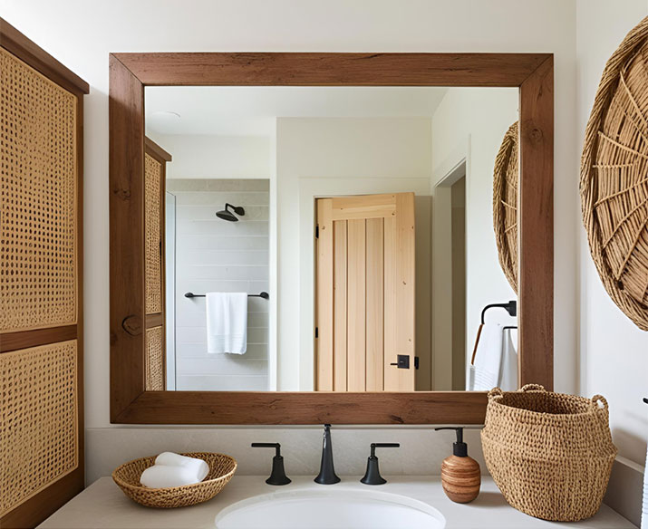 Natural bathroom mirror.
