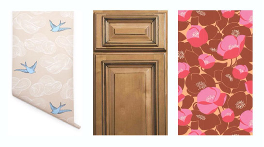 Bathroom Wallpaper to match Savannah Cabinets