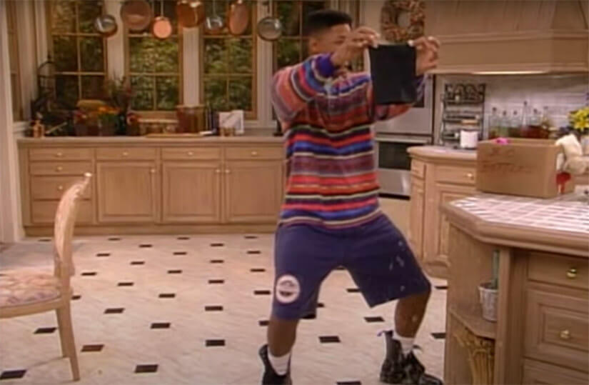 Floor and windows of TV kitchen on Fresh Prince of Bel Air.