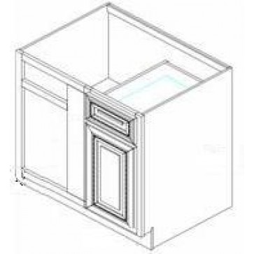 BBRC42/45-39W Ice White Shaker Base Blind Corner Cabinet