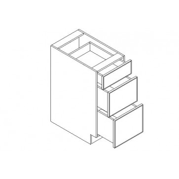 DB27-3 Classic White Drawer Base Cabinet 27" w/ 3 Drawers (RTA)