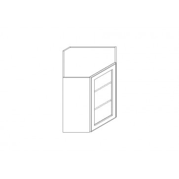 WDCMD2430 Simply White Wall Diagonal Prepped for Glass Corner Cabinet 24" x 30" (RTA)