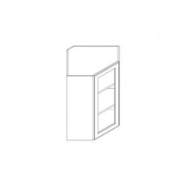 WDCMD2436 Classic White Wall Diagonal Prepped for Glass Corner Cabinet 24" x 36" (RTA)