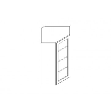 WDCMD2442 Classic White Wall Diagonal Prepped for Glass Corner Cabinet 24" x 42" (RTA)