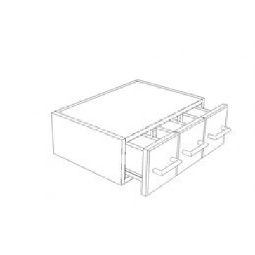 WSD1806 Simply White Wall Small Drawer (Three Drawers) 18" x 6" (RTA)