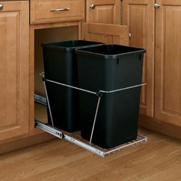 TRASH-CAN-15-DBL Simply White Double Trash Can Pull-Out (RTA)