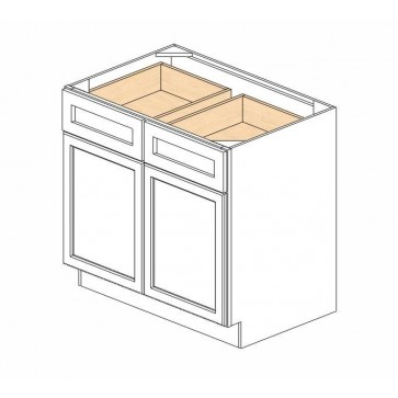 B36B Ice White Shaker Double Door Cabinet (RTA)