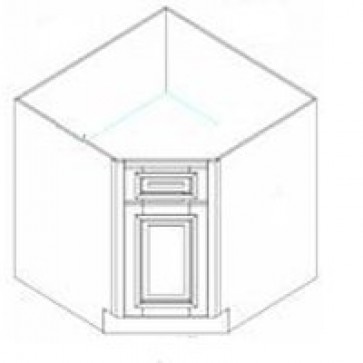 BDCF36 Xterra Blue Shaker Base Diagonal Corner Cabinet (RTA)