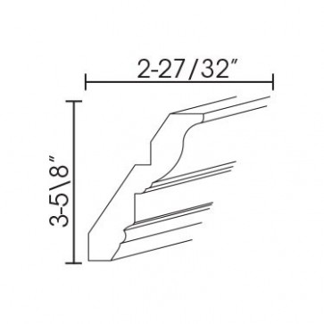 CM96-4 Pearl Crown Molding Solid (RTA)