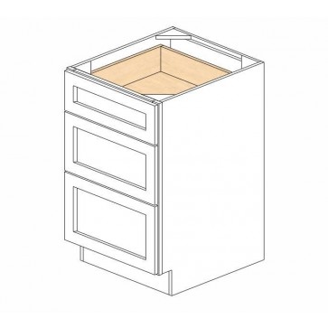 DB21(3) Ice White Shaker Drawer Base Cabinet