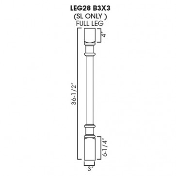 LEG28-B3X3 Pearl Decor Leg (RTA)
