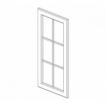 W3030BMGD Thompson White Wall Mullion Glass Door