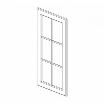 W3636BMGD Gramercy White Wall Mullion Glass Door