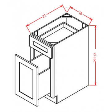 DFB18 Shaker Cinder Two Drawer File Base Cabinet (RTA)