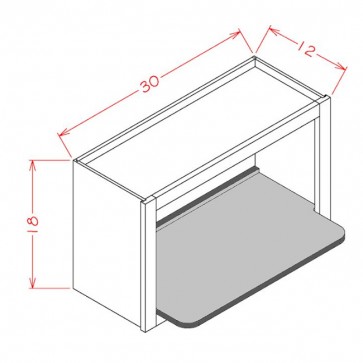 WMS3018 Shaker Cinder Wall Microwave Shelf Cabinet (RTA)
