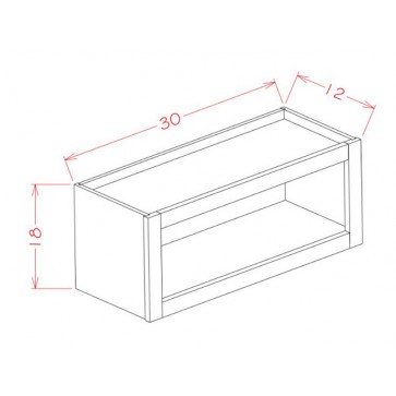 WOC3018 Shaker Light Gray Wall Open Cabinet (RTA)