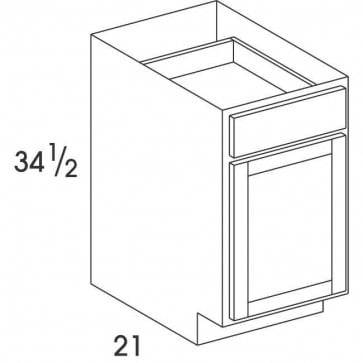 VB18 Patton Gray Vanity Base Single Door Cabinet