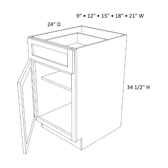 B12 Versa Shaker Base Single Door Cabinet (RTA)