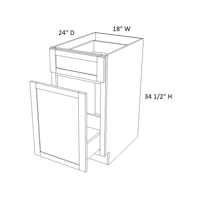 BWBKT18 Versa Shaker Base Wastebasket Cabinet (RTA)