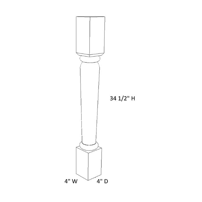 DLS-4X4X36 Versa Shaker Decor Leg (RTA)