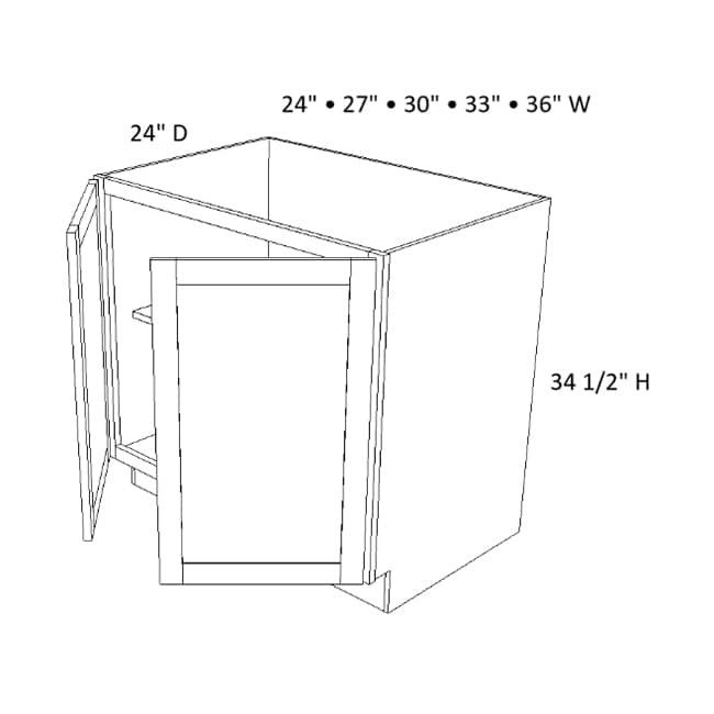 FDB36 Dark Caramel Full Height Double Door Base Cabinet (RTA)