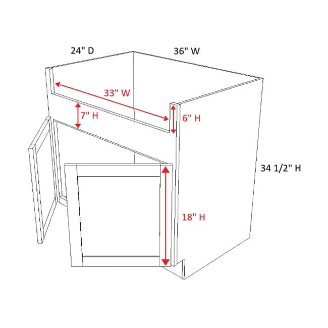 FSB36 Versa Shaker Farmhouse Sink Base Cabinet (RTA)