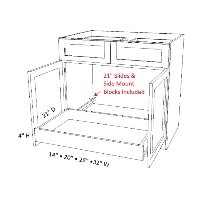 PULLOUT-TRAY-24 Versa Shaker 24" Pull-Out Tray (RTA)