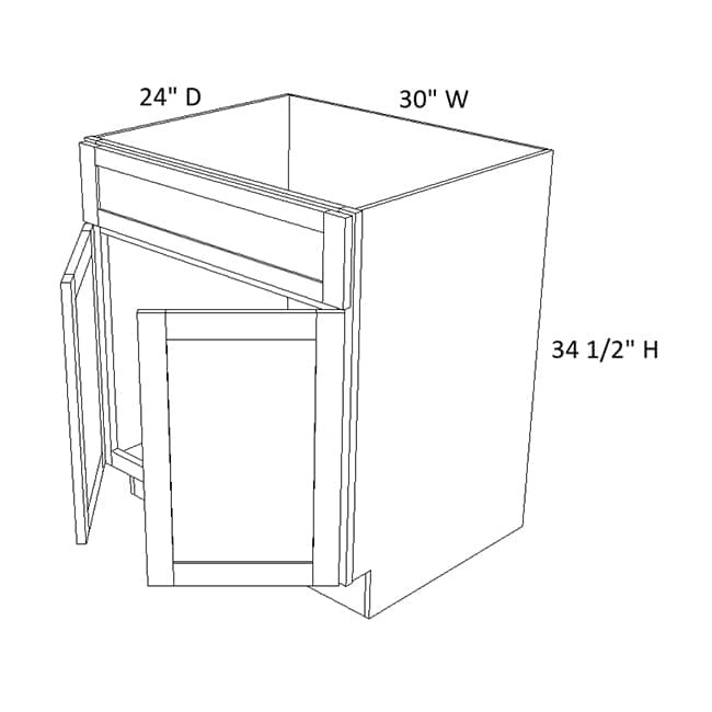 SB30 Dark Caramel Sink Base Cabinet (RTA)