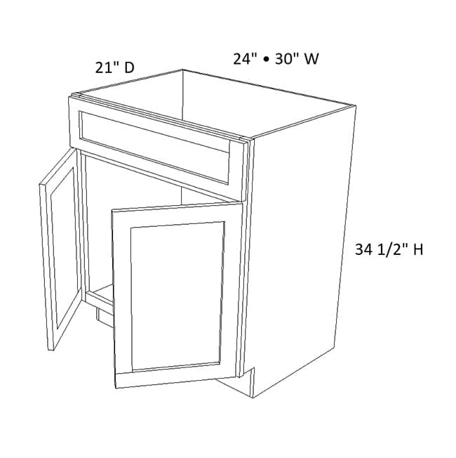 VAN30 Dark Caramel Vanity Sink Base Cabinet (RTA)