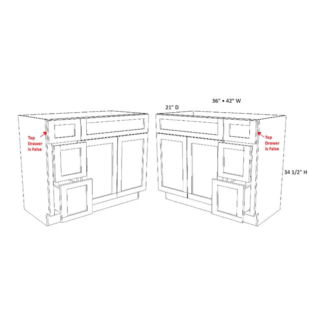 VAN42DL Dark Caramel Vanity Combo Cabinet (RTA)