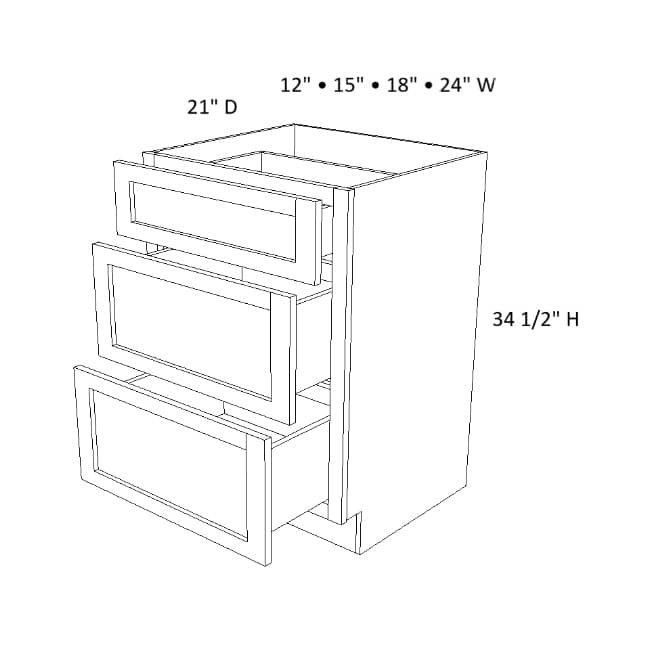 VDB24 Versa Shaker Vanity Drawer Base Cabinet (RTA)