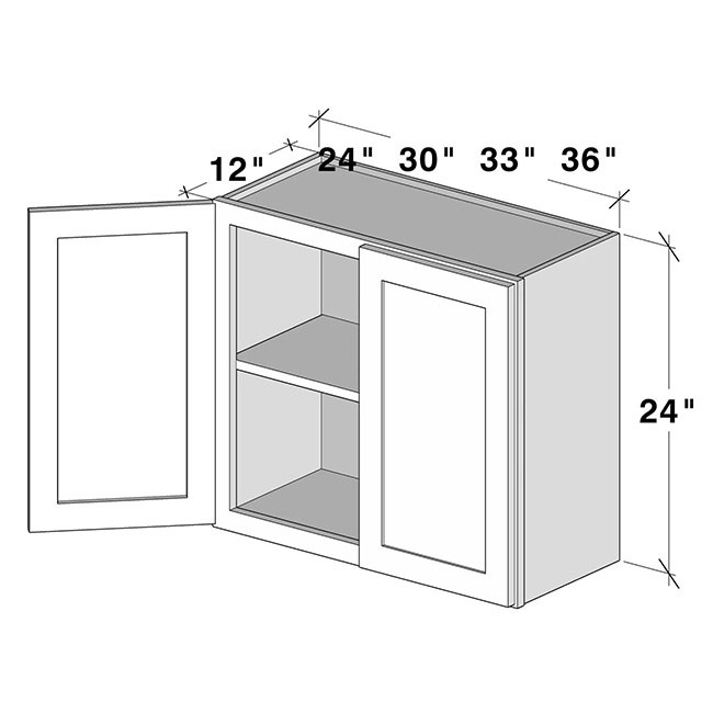 W2424 Versa Shaker Wall Double Door Cabinet (RTA)
