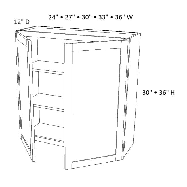 W3330 Dark Caramel Wall Double Door Cabinet (RTA)