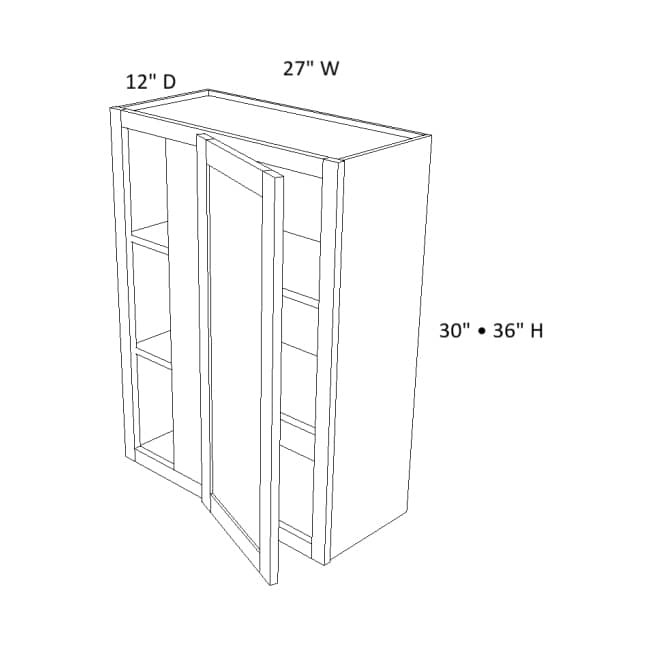 WBC2730 Dark Caramel Wall Blind Corner Cabinet (RTA)
