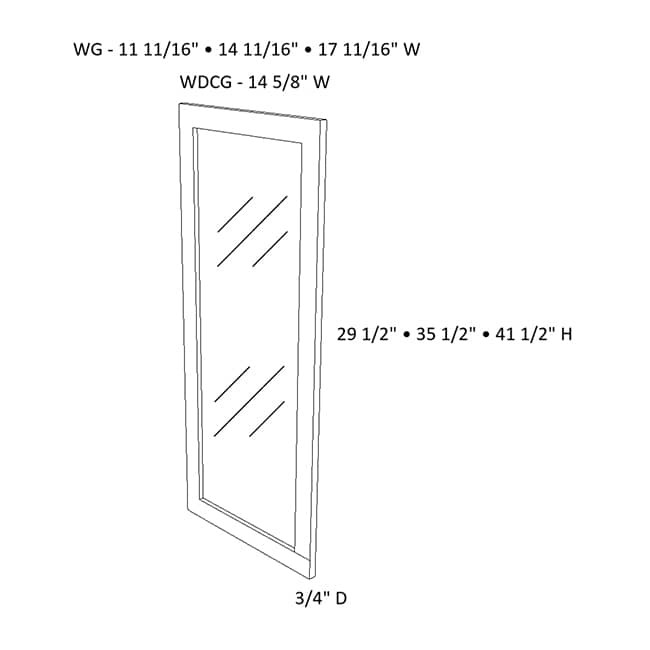 WDCG243612 Versa Shaker Wall Glass Door (RTA)
