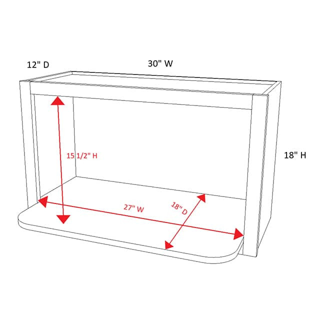 WMC3018 Dark Caramel Wall Microwave Cabinet (RTA)
