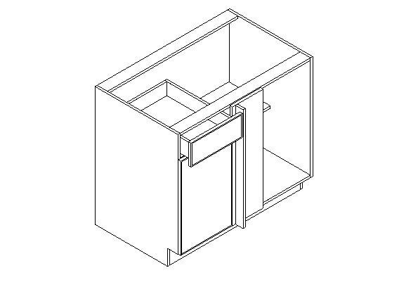 BBC42 Imperial Blue Base Blind Corner 42" (RTA)