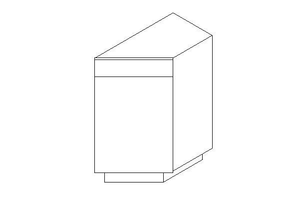 BEA12R Storm Gray Base End Angle Cabinet 12" Right (RTA)