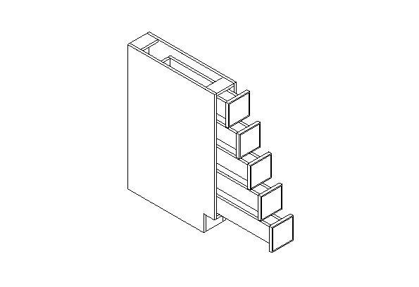 BSDC06 Imperial Blue Base Small Drawer Cabinet 6" (RTA)