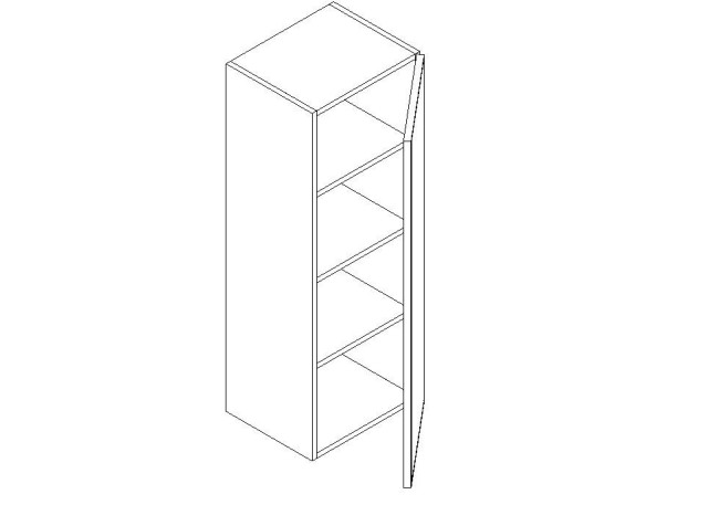 W1242 Classic White Wall Cabinet (Single Door) 12" x 42" (RTA)